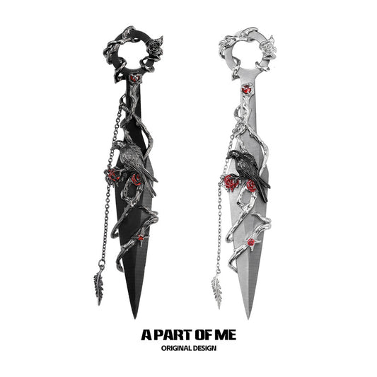 Crow & Roses 18K Platinum Plated Kunai