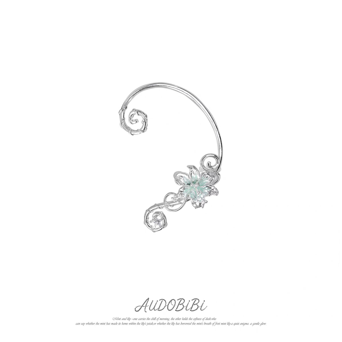 Dreamcore Lily 18K Platinum Plating Vine Asymmetry Ear Wraps