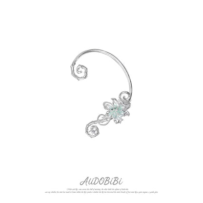 Dreamcore Lily 18K Platinum Plating Vine Asymmetry Ear Wraps