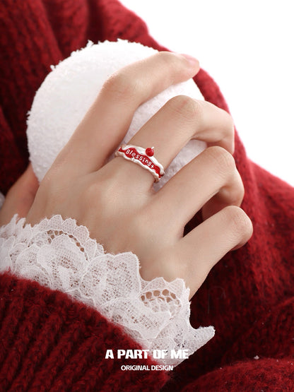 Blessing S925 Sterling Silver Adjustable Christmas Ring
