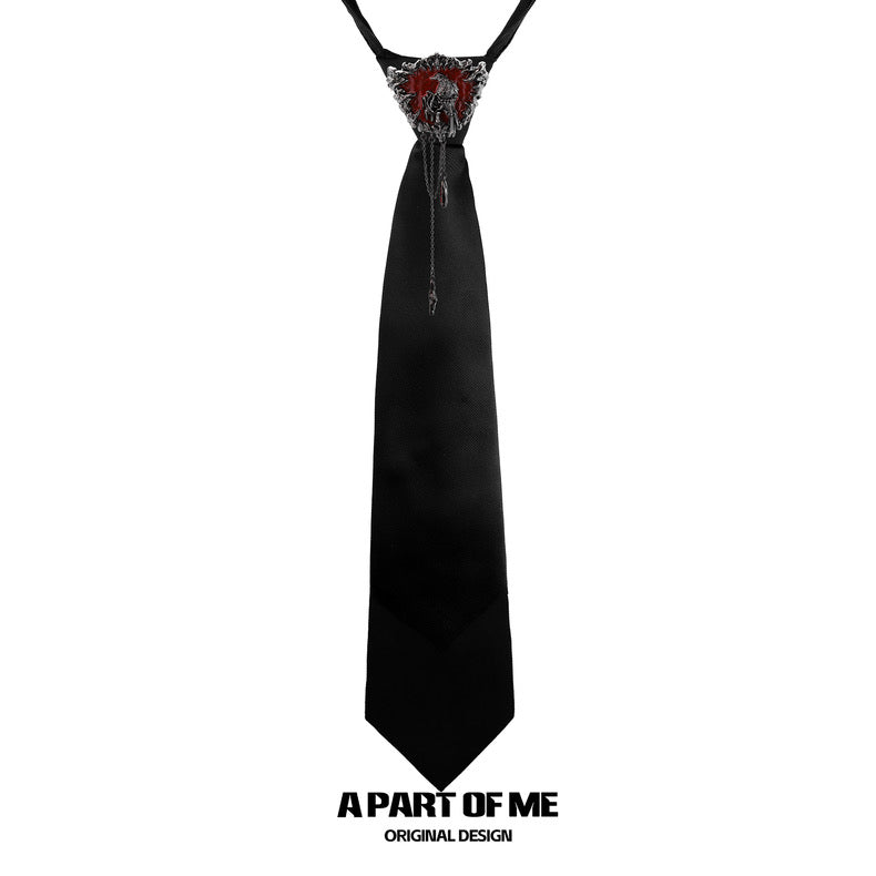Crow Collection (Sylus's Version) 18K Black Gold Plated Tassel Necktie