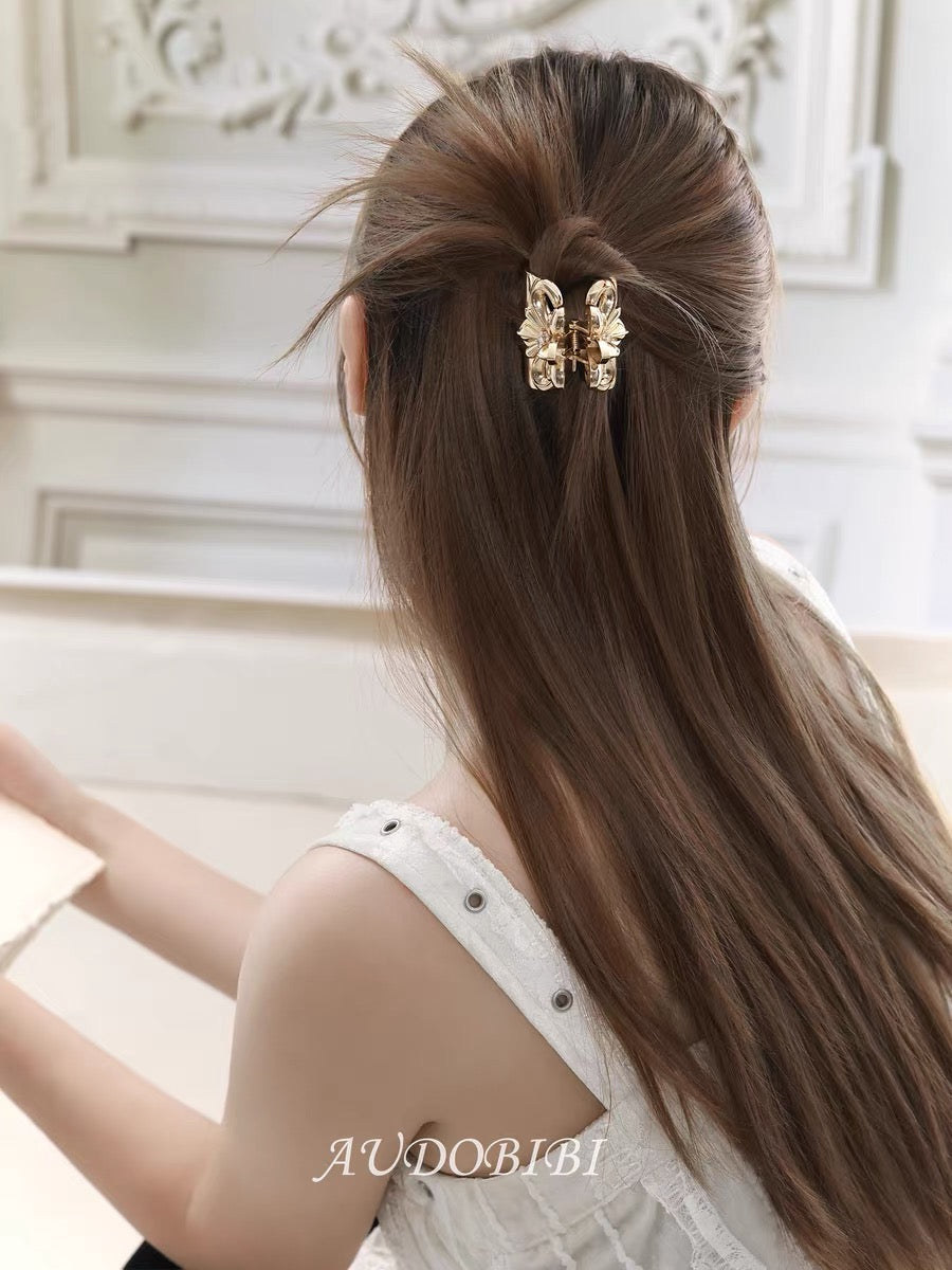Champagne Gold Iris Gold-plated Hair Claws