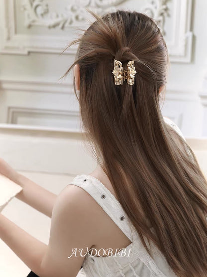 Champagne Gold Iris Gold-plated Hair Claws