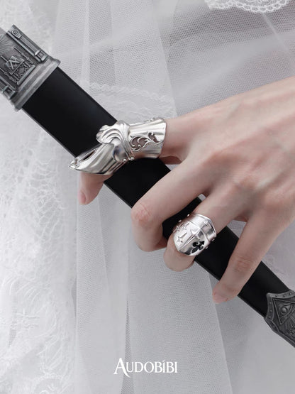 The Knight 18K Platinum Plating Armor Joint Rings
