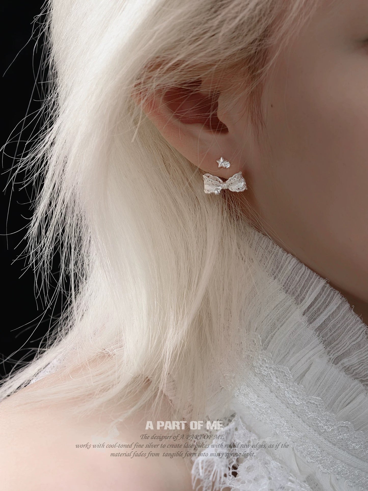 Dreaming in Lace 18K Platinum Plating Detachable Earrings