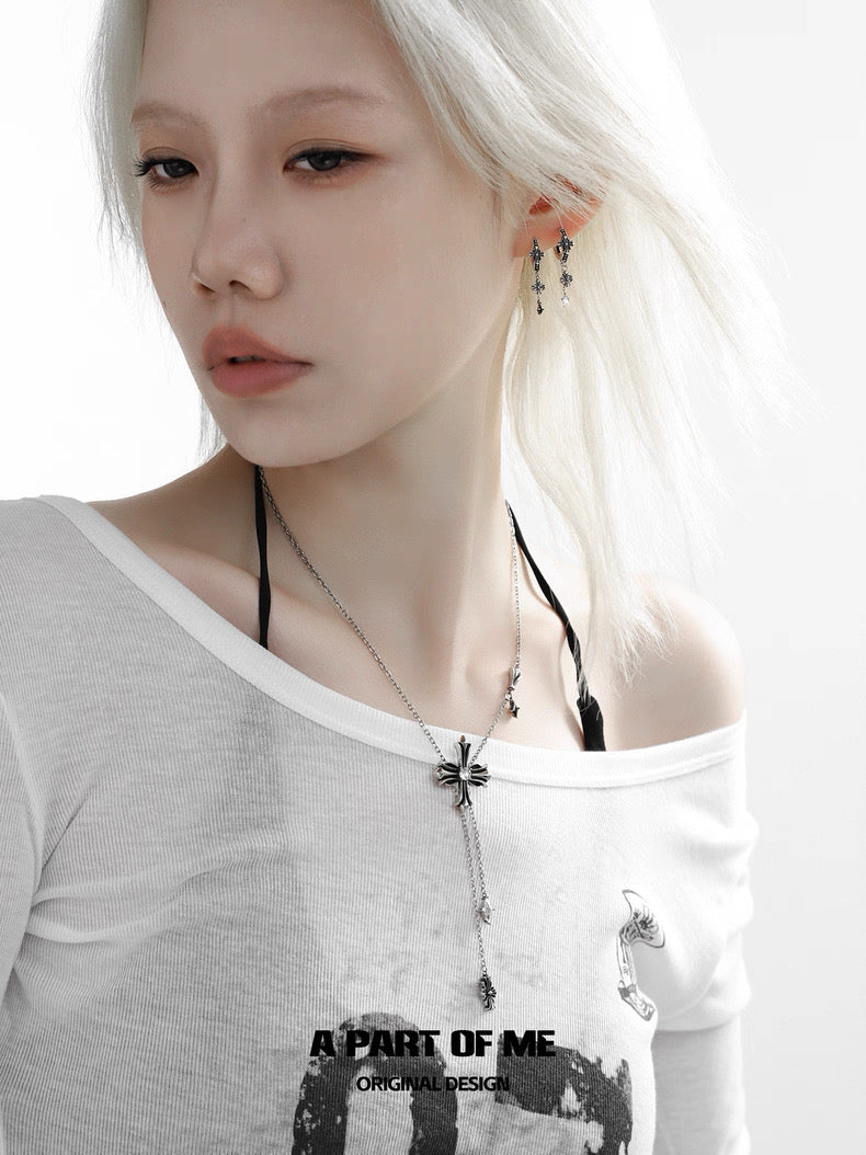 Iris 18K Platinum Plating Retro Style Lariat Necklace
