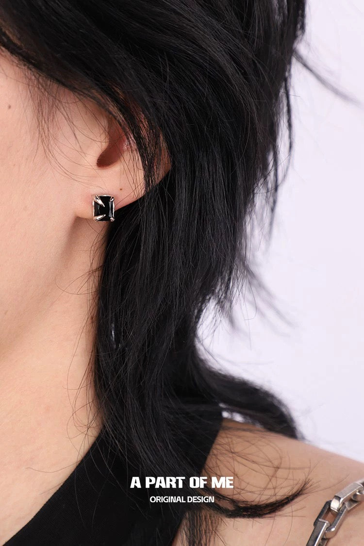 Touch S925 Sterling Silver Unisex Zircon Stud Earrings