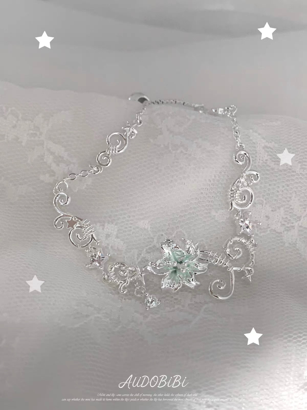 Dreamcore Lily 18K Platinum Plating Fairycore Slider Bracelet