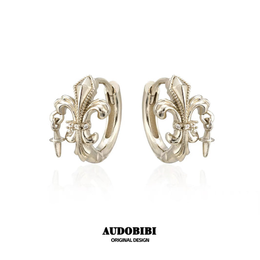 Champagne Gold Iris Gold-plating Huggie Earrings