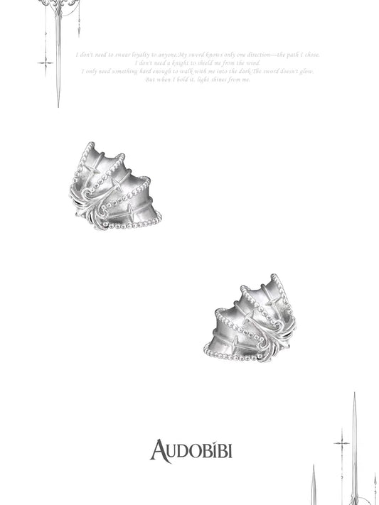 The Knight 18K Platinum Plating Armor Earcuffs