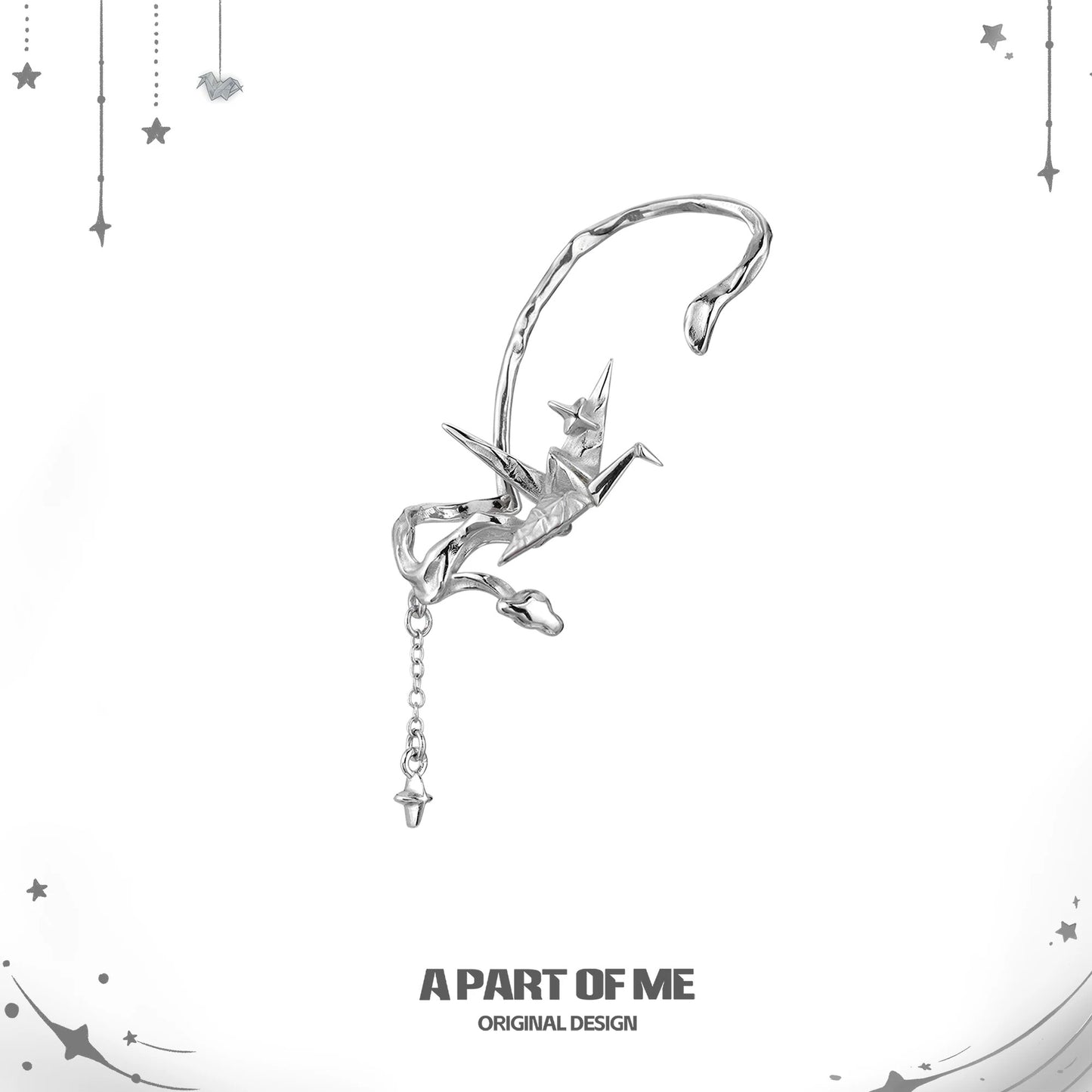 Corigami Era 18K Platinum Plating Paper Crane Ear Wraps