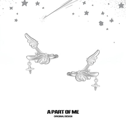 Angel Dream 18K Platinum Plating Angel Wing Earcuffs