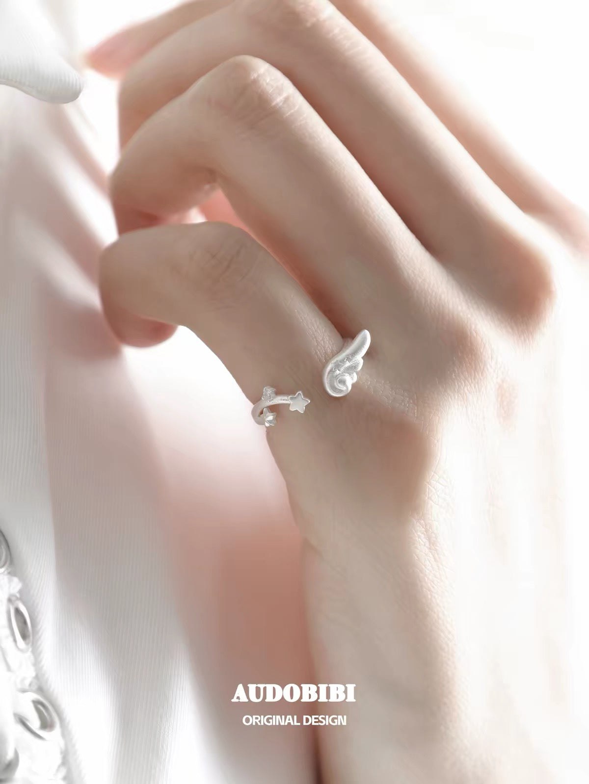 Angel Dream S925 Sterling Silver Angel Wing Pinky Ring