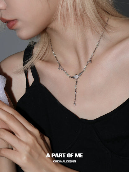 Angel Wings & Halo 18K Platinum Plating Pearl Stack Necklace