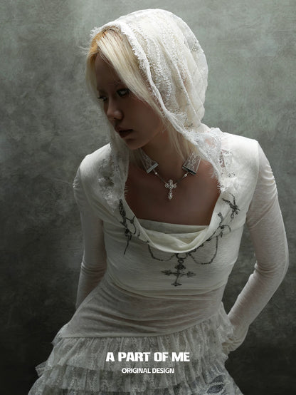 Dreaming in Lace 18K Platinum Plating Cross Choker