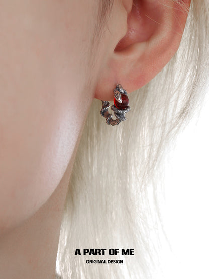 Year of the Snake S925 Sterling Silver Snake Huggies Earrings