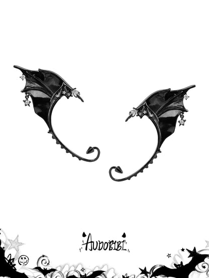 Little Devil Black Plated Demon Ear Climbers/Ear Wraps
