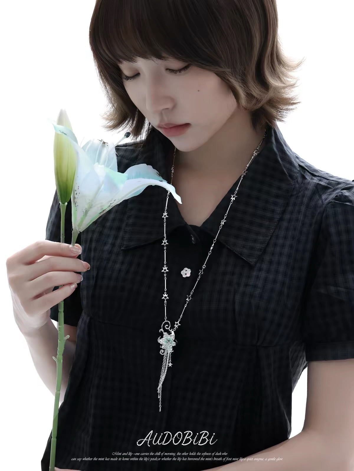 Dreamcore Lily 18K Platinum Plating Star Necklace