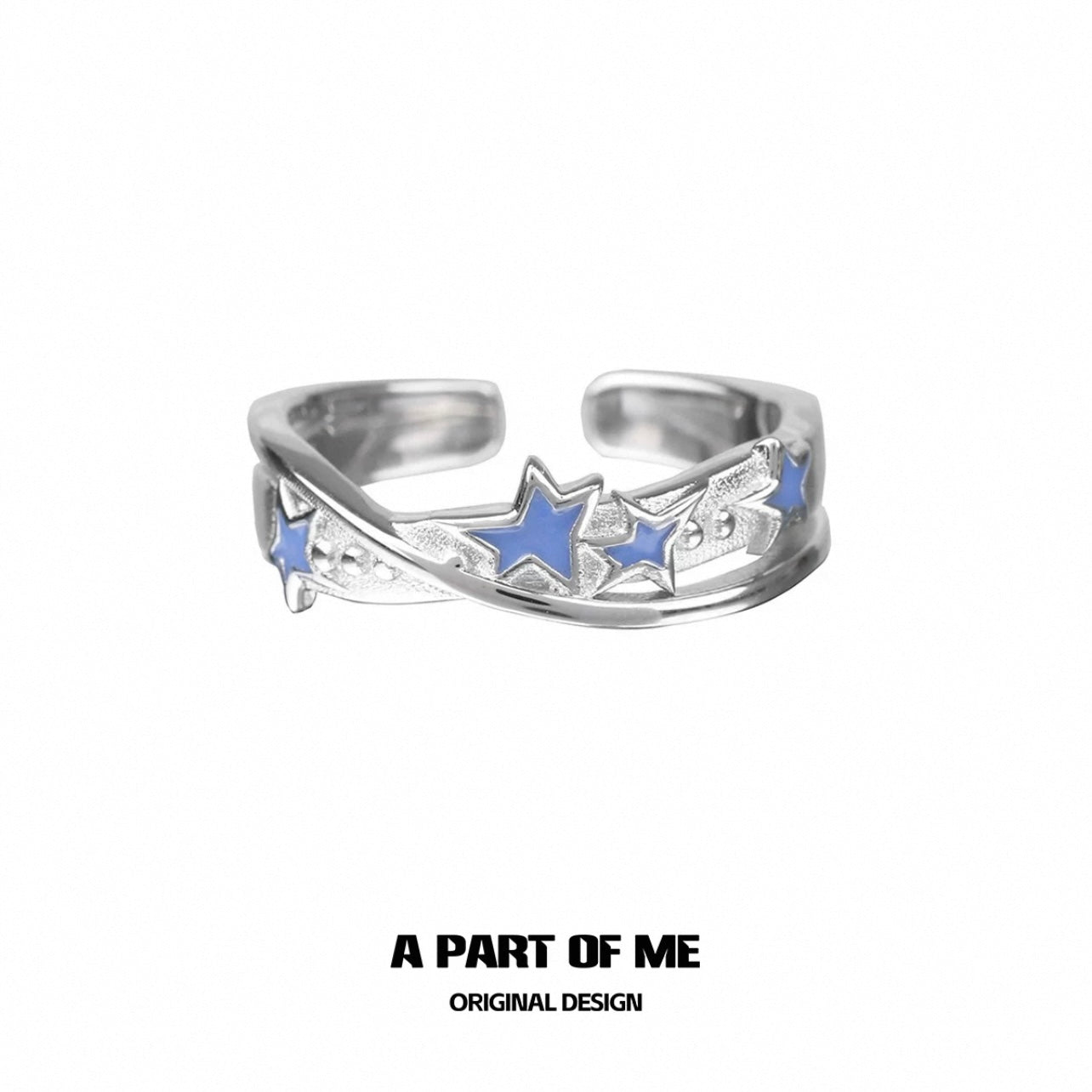 Blue Star S925 Sterling Silver Y2K Retro Rings