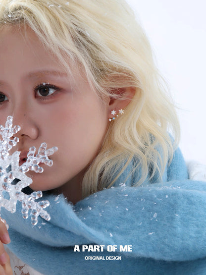 Snowflakes 18K Platinum Plating Detachable Earrings