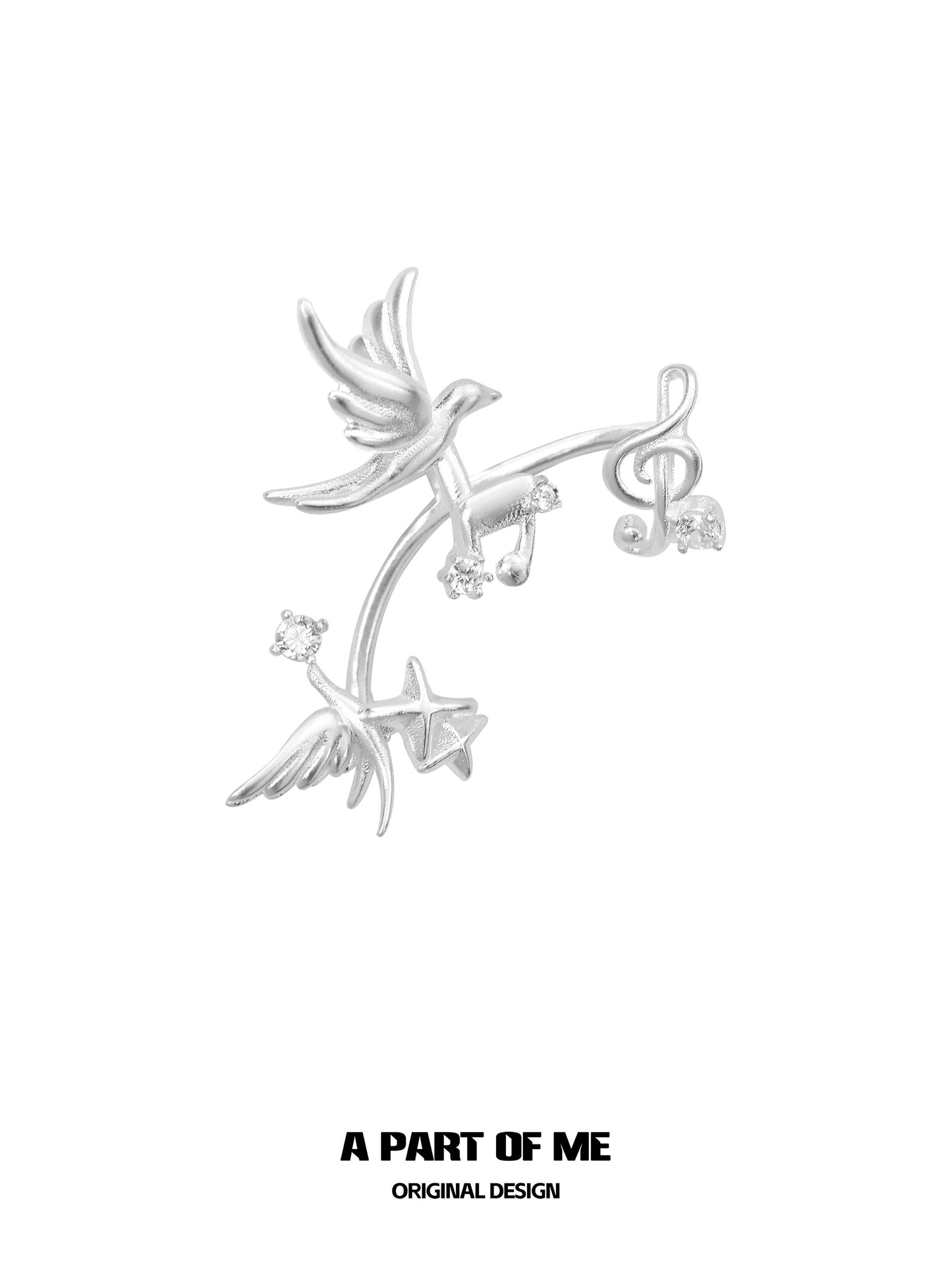 Birdsong 18K Platinum Plating Fairy-Inspired Ear Wraps