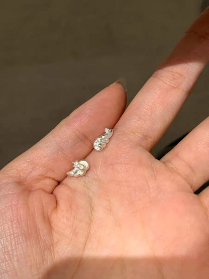 Angel Dream S925 Sterling Silver Mini Angel Wings Stud Earrings