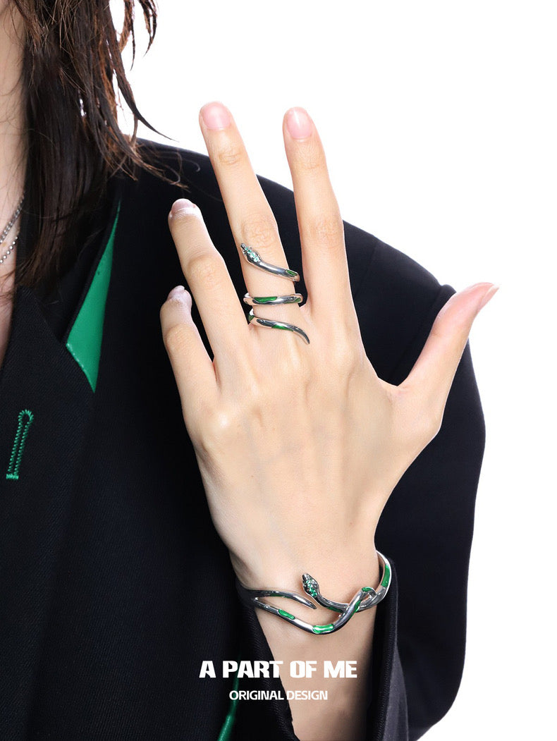 Slytherin Collection 18K Platinum Plated Snake Bangle