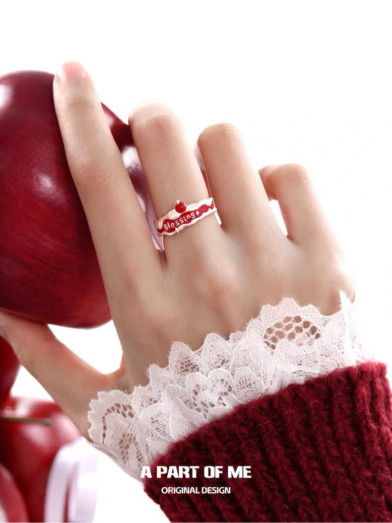 Blessing S925 Sterling Silver Adjustable Christmas Ring