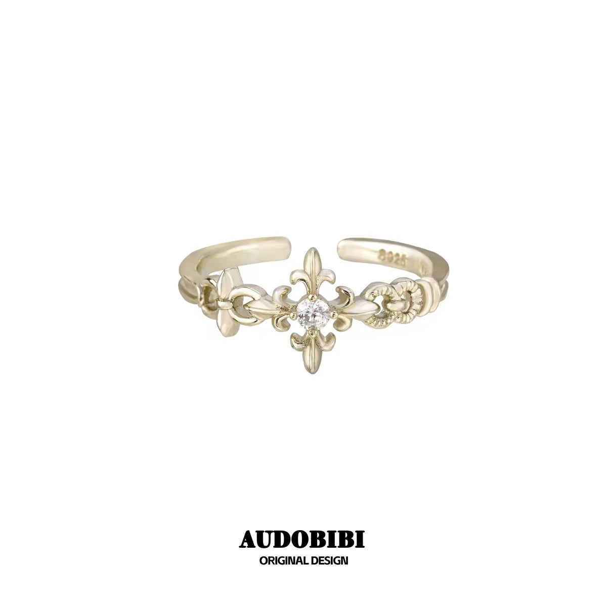 Champagne Gold Iris S925 Silver with Gold-plating Mini Pinky Size Ring Stack