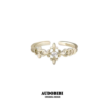Champagne Gold Iris S925 Silver with Gold-plating Mini Pinky Size Ring Stack