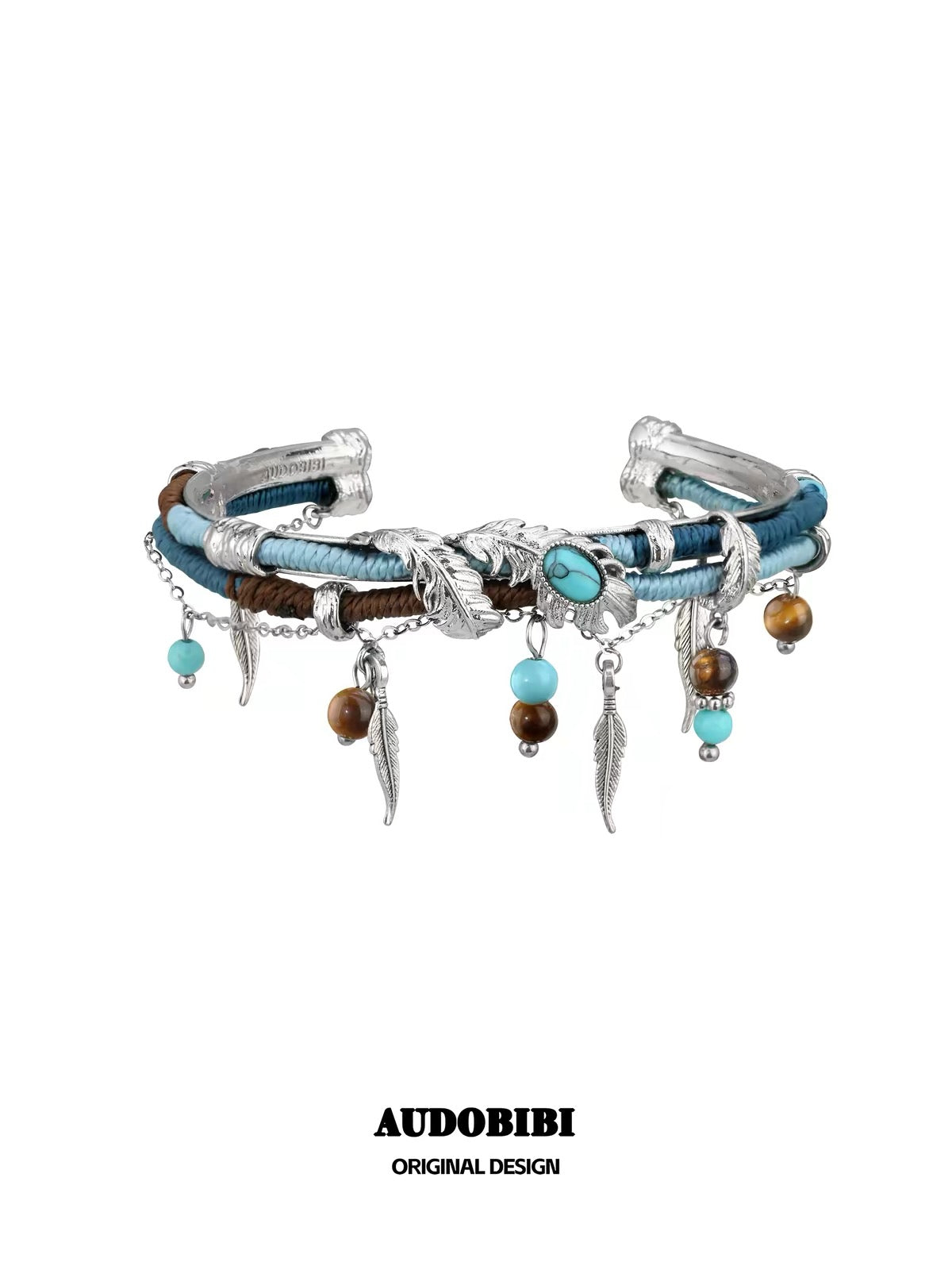 Plume Collection 18K Platinum Plating Hand-braided Cord Tibet Style Bangle