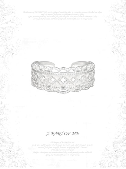 Dreaming in Lace 18K Platinum Plated S925 Silver Lace Ring