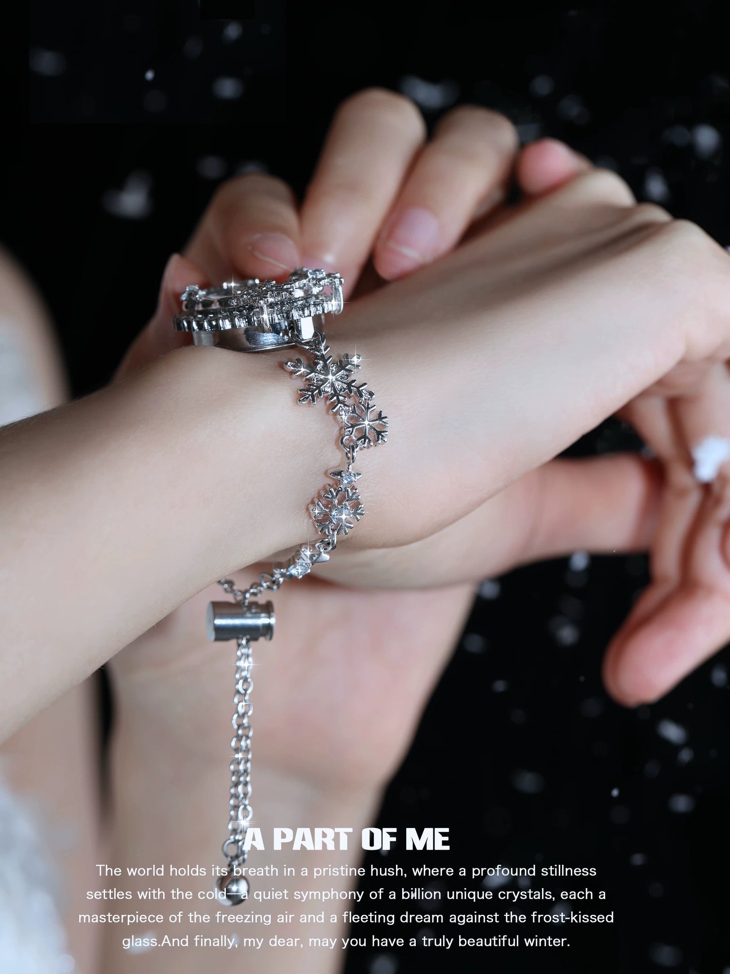 Snowflakes 18K Platinum Plating Slider Bracelet Watch