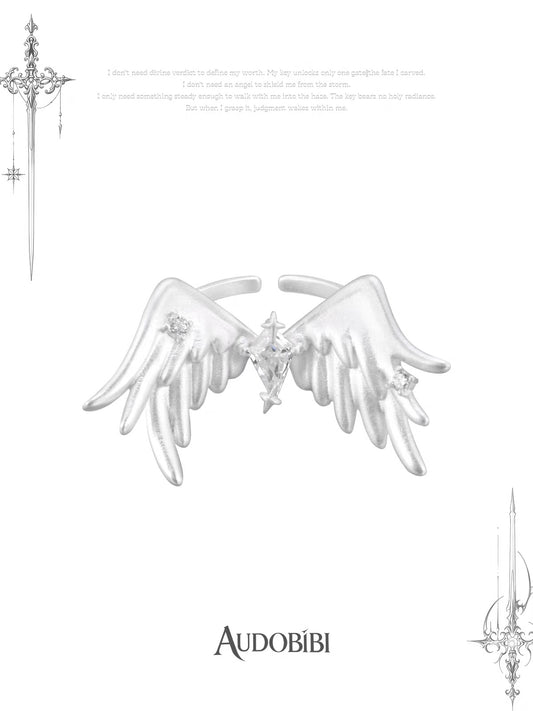 Angel Fallen 18K Platinum Plating White Angel Ring