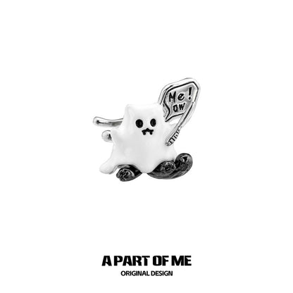 Ghost Kitten 18K Platinum Plating Earcuffs