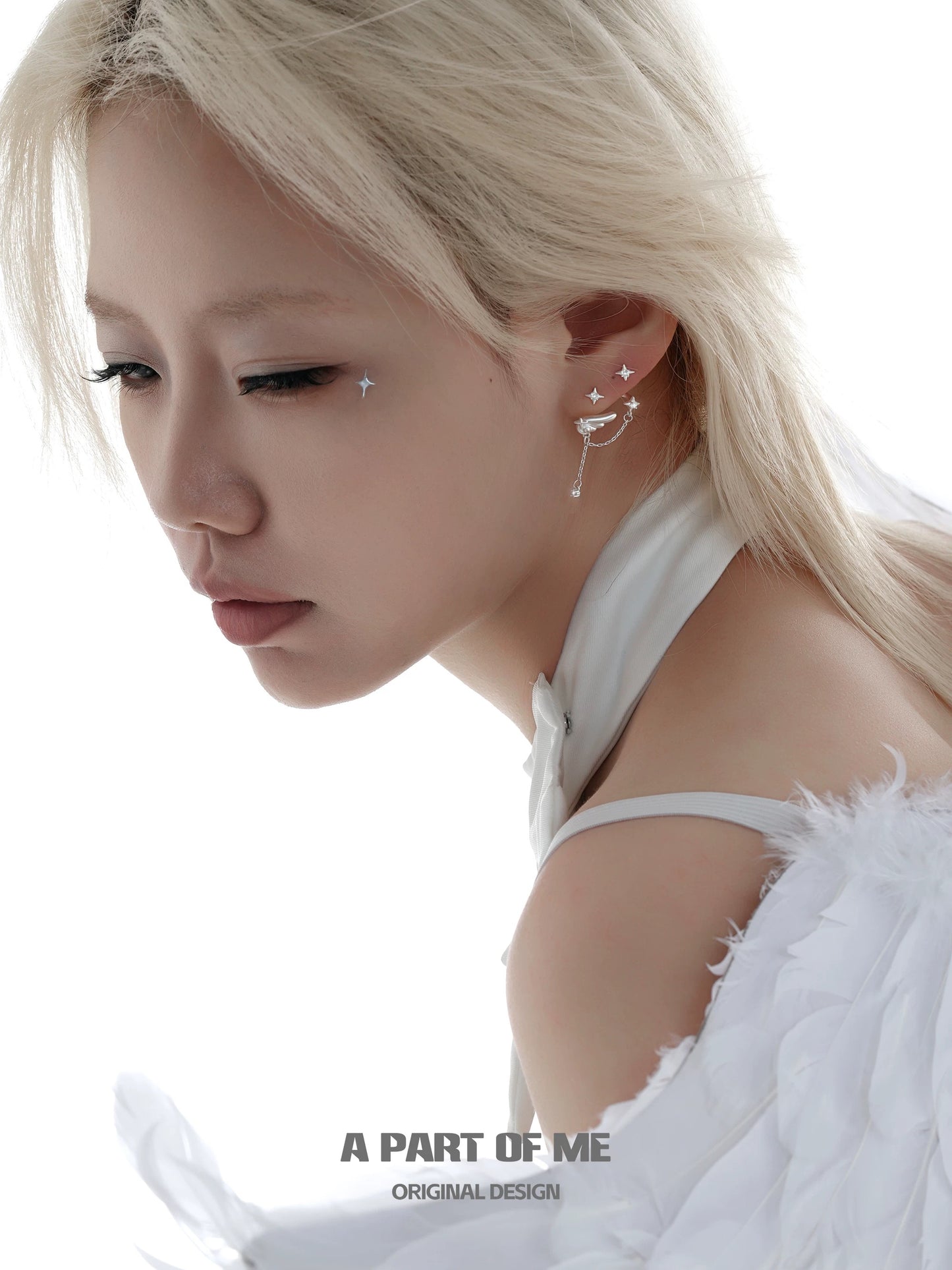 Angel Dream 18K Platinum Plating Angel Wing Detachable Earrings