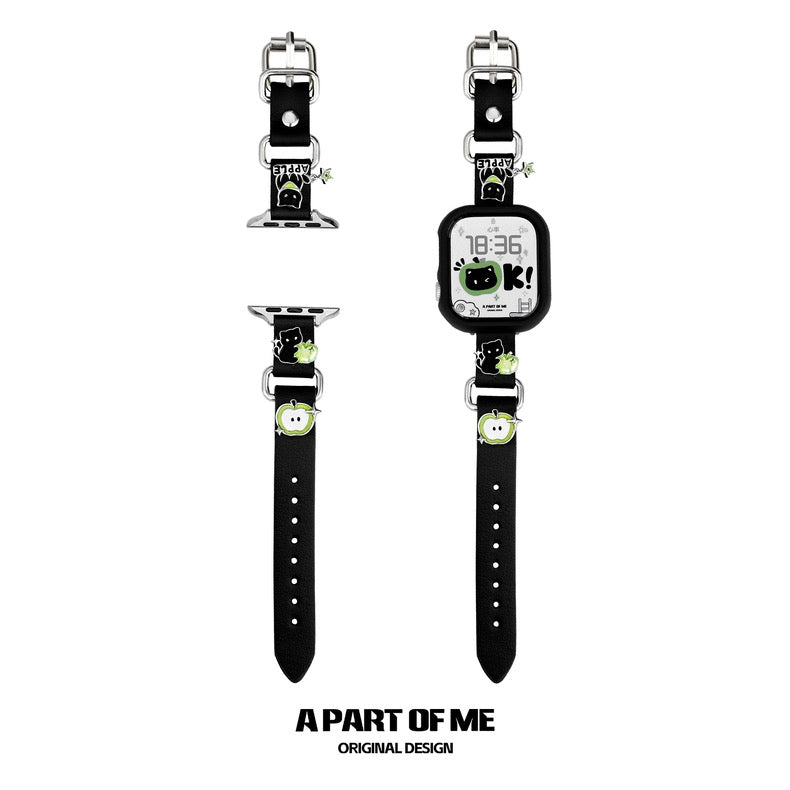 Apple Cat Leather Apple Watch Bands