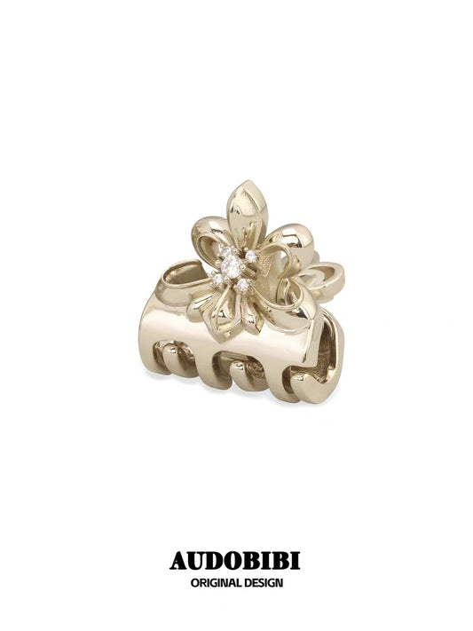 Champagne Gold Iris Gold-plated Mini Hair Claws