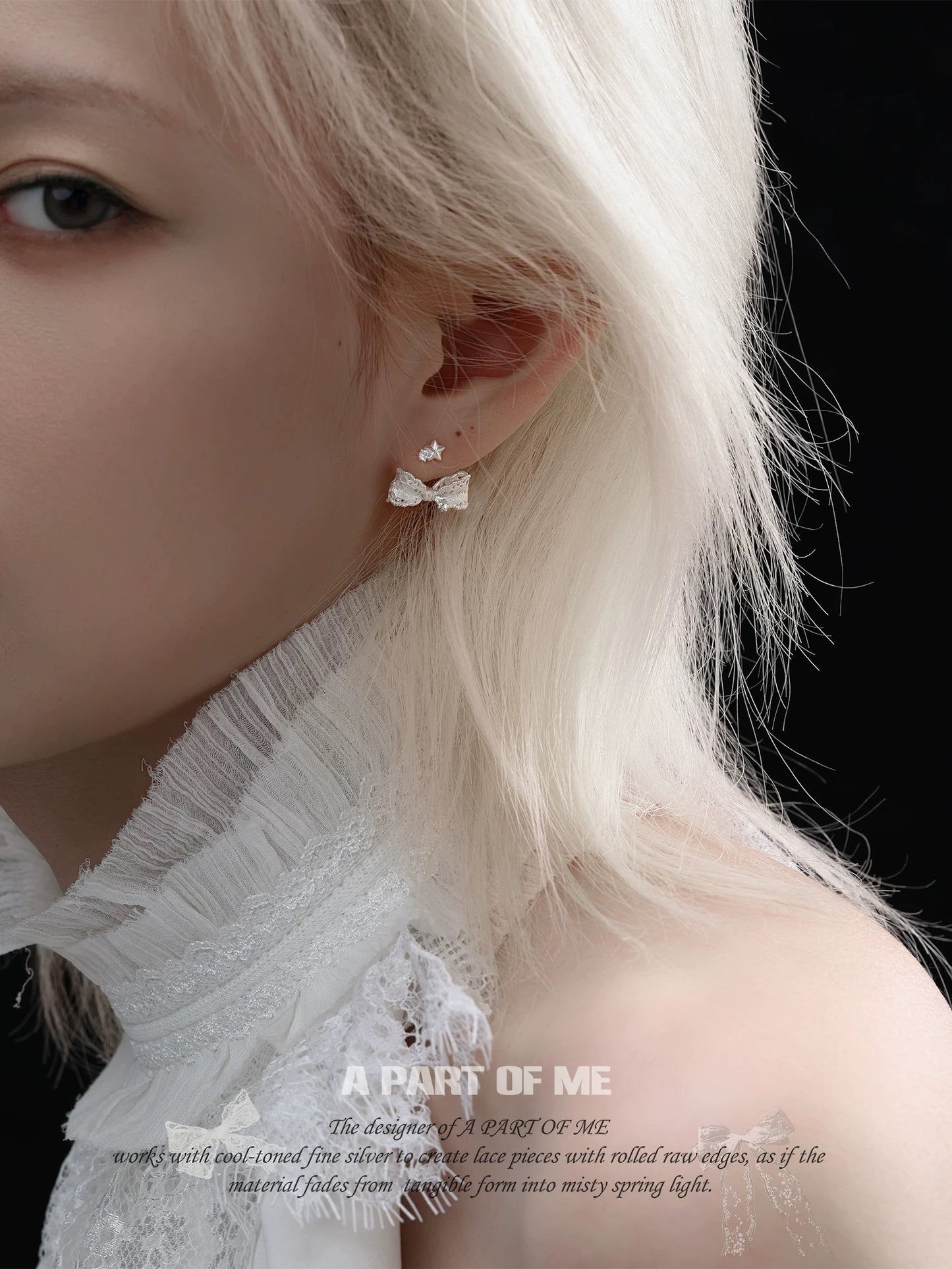 Dreaming in Lace 18K Platinum Plating Detachable Earrings