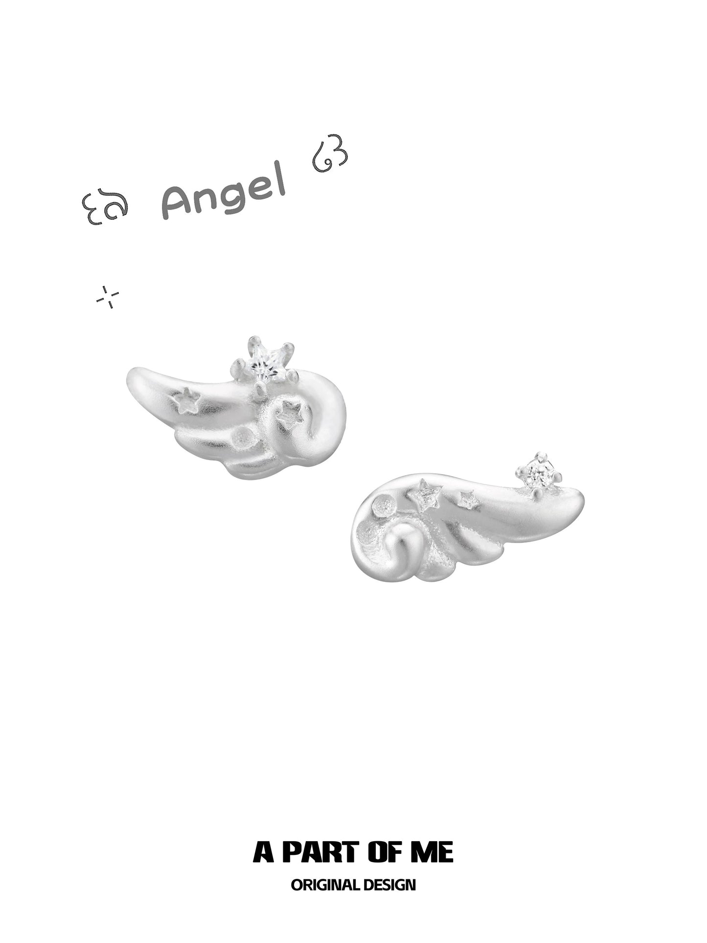 Angel Dream S925 Sterling Silver Mini Angel Wings Stud Earrings