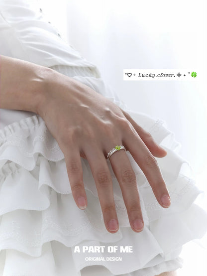 Celestial Clover S925 Sterling Silver Lucky Crown Ring