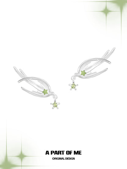 Starlit Vitality 18K Platinum Plating Wings Stud Earrings