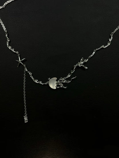 Jellyfish Bloom 18K Platinum Plating Tassel Necklace