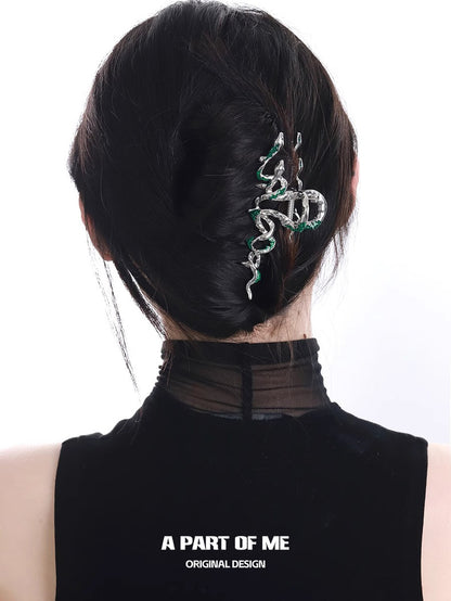 Slytherin Collection 18K Platinum Plated Snake Hair Clip