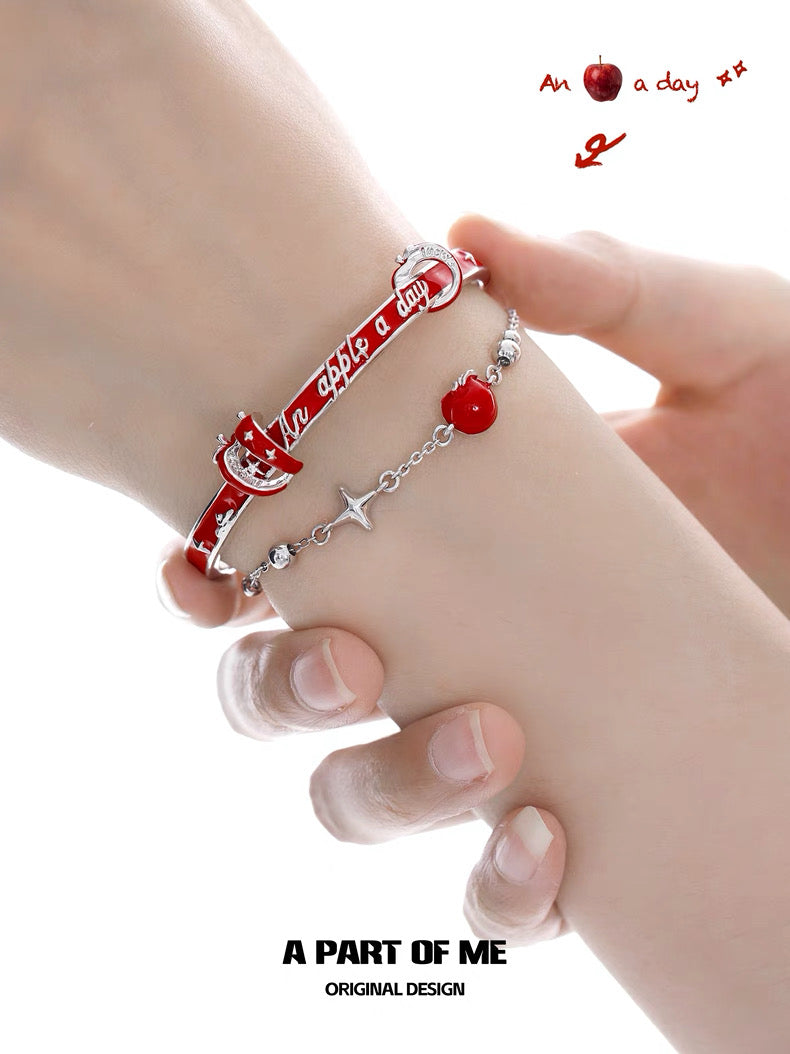 Apple Slice 18K Platinum Plating Double Layer Bracelet