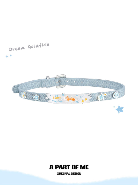 Dreamcore Goldfish 18K Platinum Plating Leather Choker