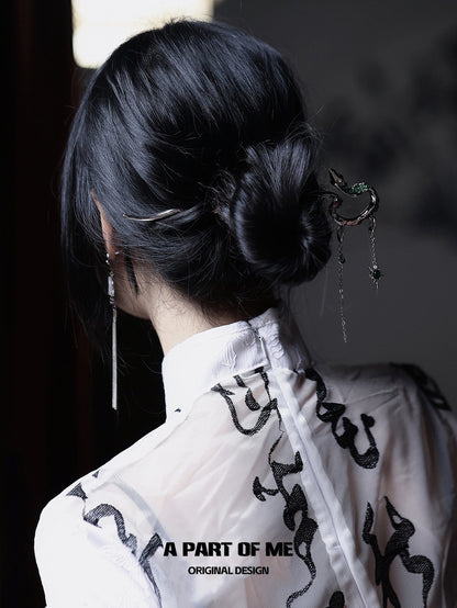 Slytherin Collection 18K Platinum Plated Snake Hairpin