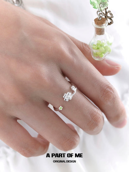 Celestial Clover S925 Sterling Silver Star Trail Ring