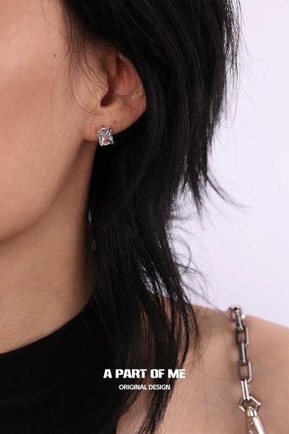 Touch S925 Sterling Silver Unisex Zircon Stud Earrings