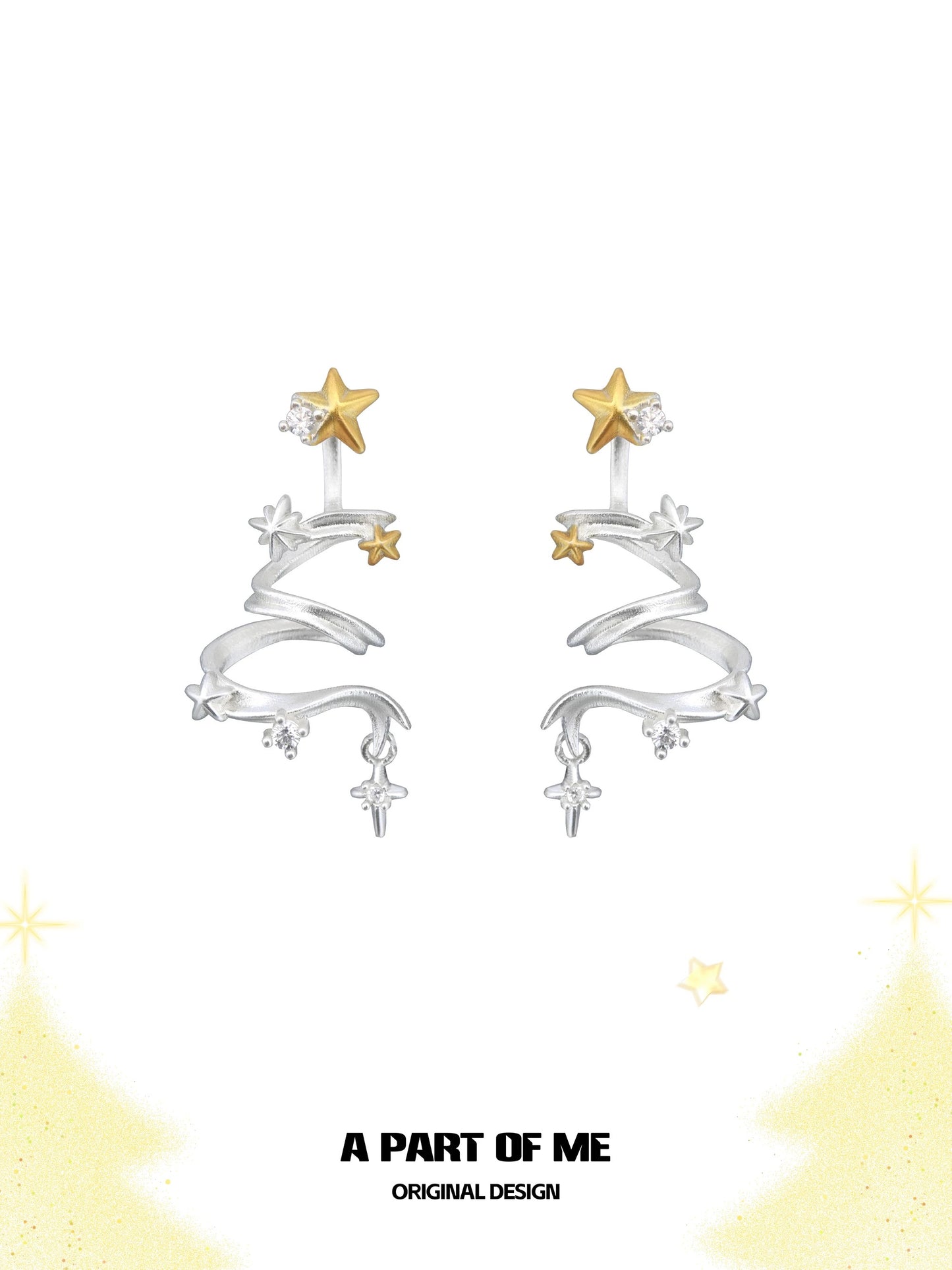 Christmas Tree 18K Platinum Plating Detachable Earrings